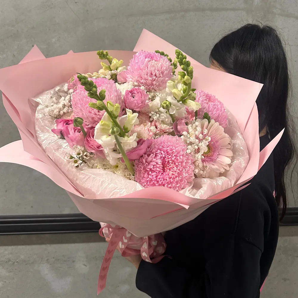 Blush Chrysanthemum & Snapdragon Bouquet - view 2