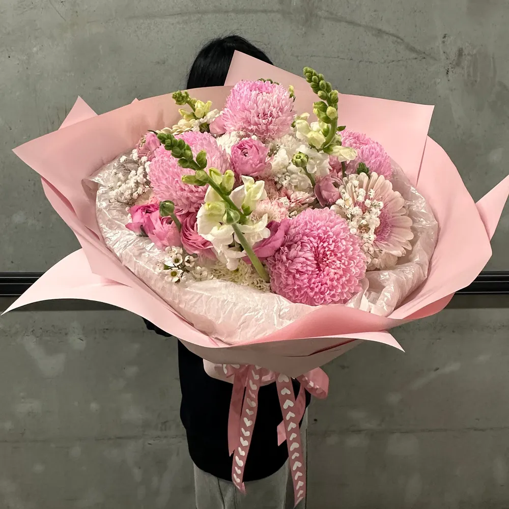 Blush Chrysanthemum & Snapdragon Bouquet - view 3