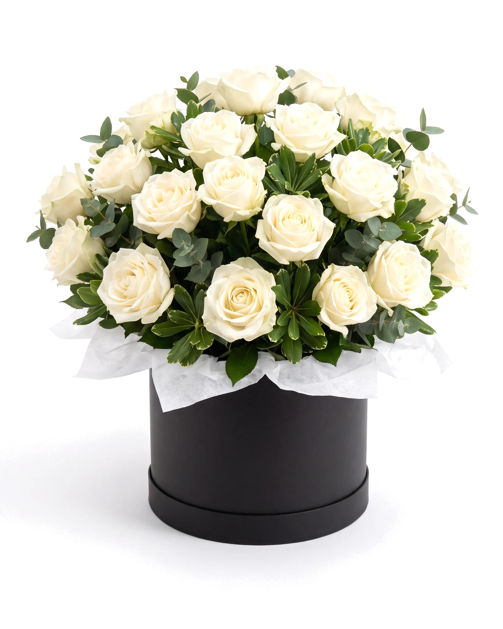 Pure Ivory Rose Hatbox